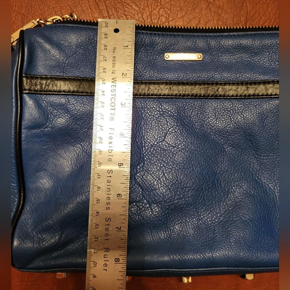 Blue Leather Large Mac Bag - Picture 8 of 9